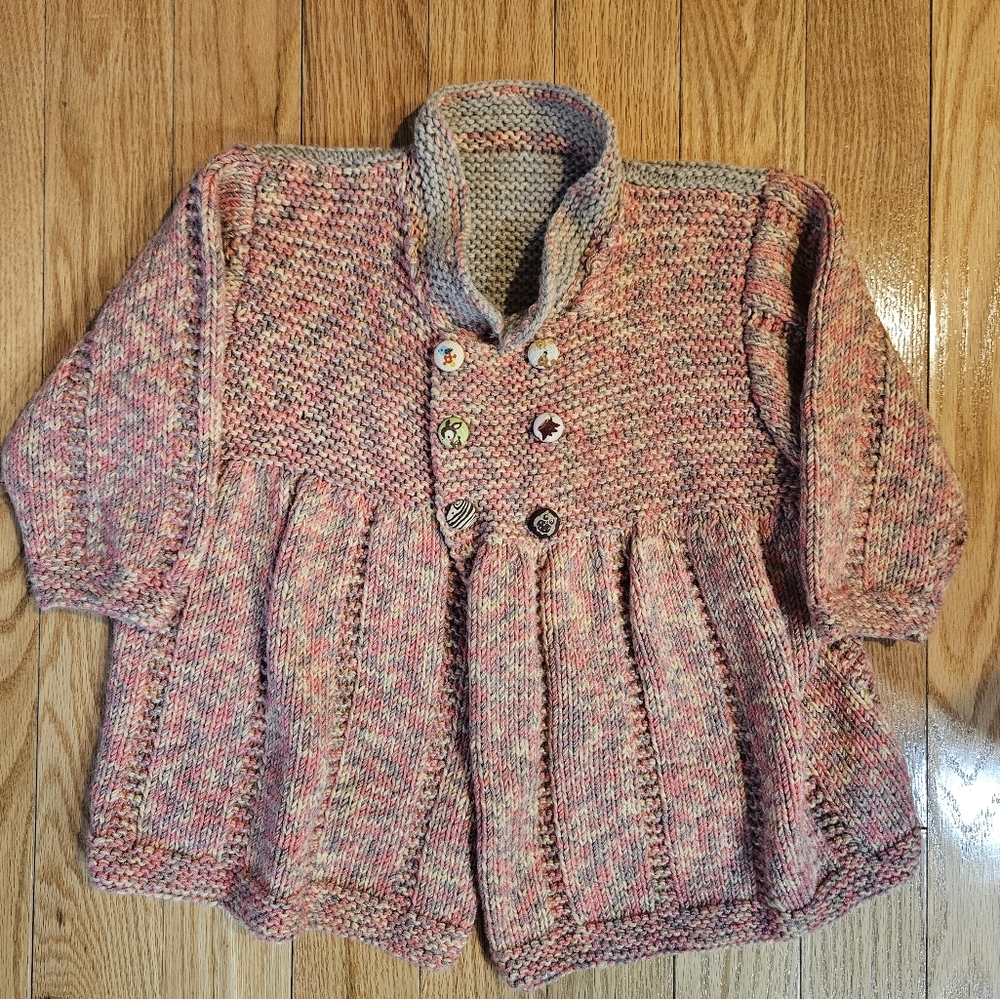 HAND KNIT Girls Cardigan Sweater